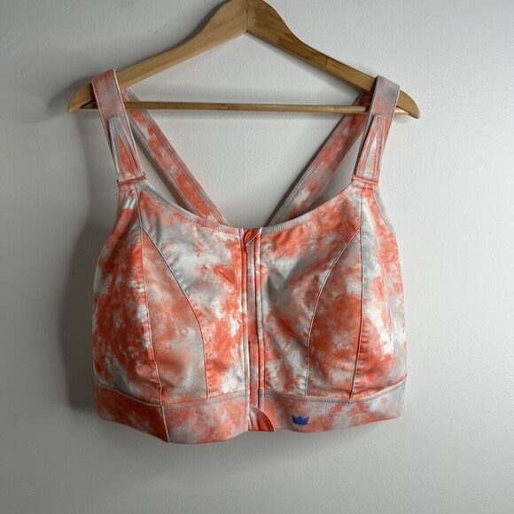 Shefit Ultimate Sports Bra 6Luxe Orange Tie Dye Zip Front Adjustable Support - Picture 1 of 8